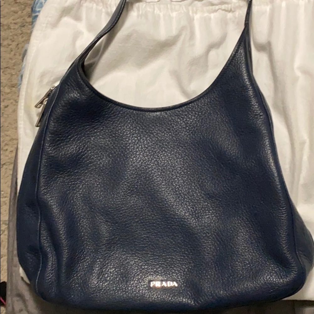 Navy Blue Prada Hobo